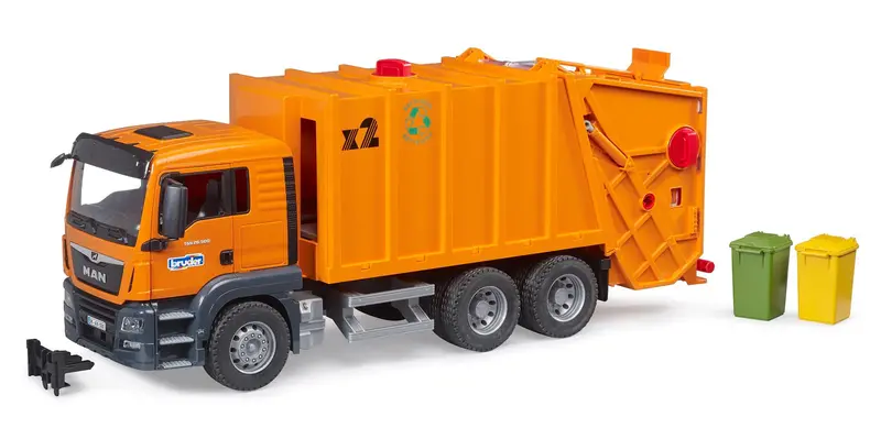 #03760 1/16 Orange Man Tgs 26.500 Rear Loading Garbage Truck 1
