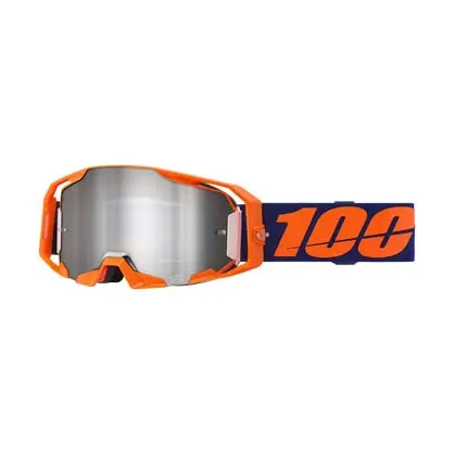 100% Armatic Goggles - Neon Orange, Mirror Silver Flash Lens 1