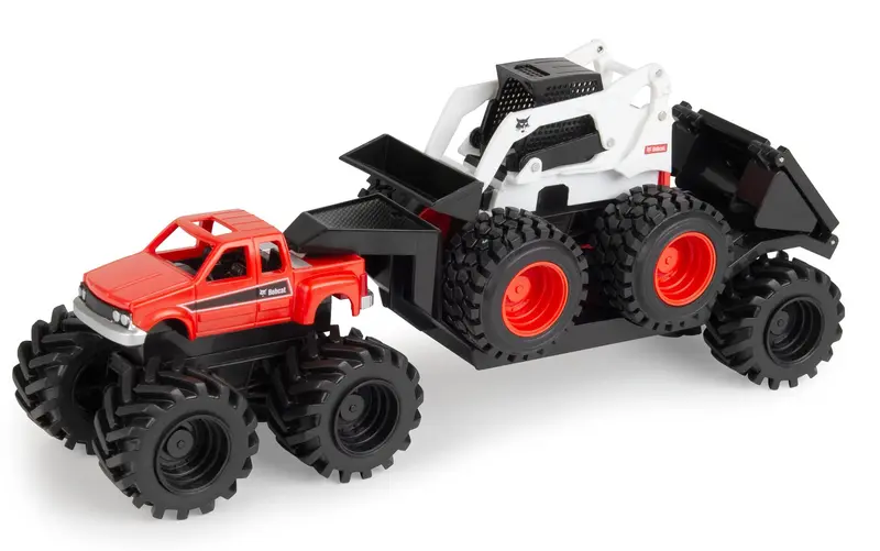 #16507 Monster Treads Bobcat Skid Steer Truck & Trailer Set 1