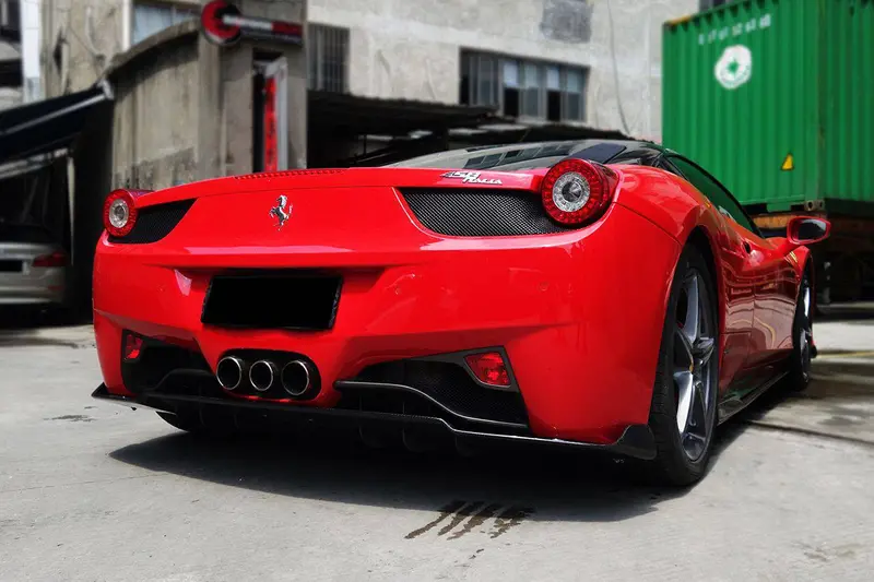2010-2015 Ferrari 458 Coupe Spider Av Style Carbon Fiber Rear Lip Diffuser 1