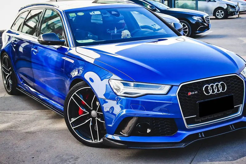 2013-2018 Audi Rs6 Avant Oe Style Carbon Fiber Front Bumper Caps 1