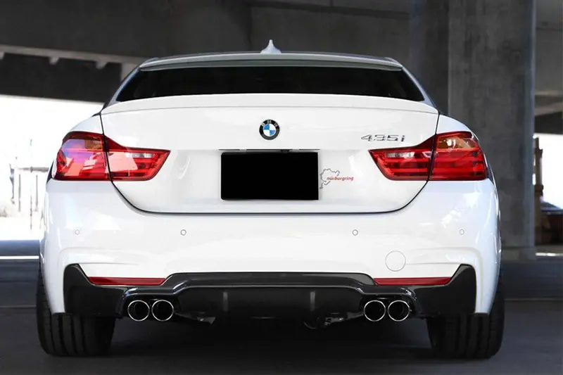 2013-2020 Bmw 4 Series F32 F33 F36 3D Style Carbon Fiber Rear Qual Exhaust Diffuser (For M-Tech Only ) 1