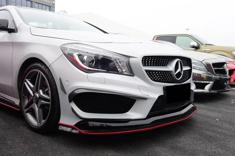 2014-2016 Mercedes Benz W117 Cla Sport    Cla45 Amg Rzs Style Front Canards 1
