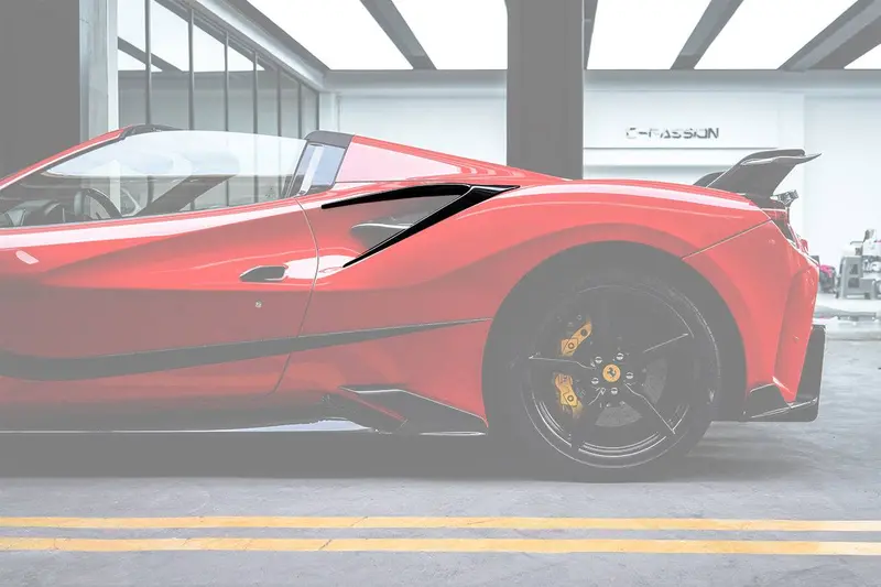 2015-2019 Ferrari 488 Gtb Spider Msy Style Carbon Fiber Side Air Intake Flaps 1