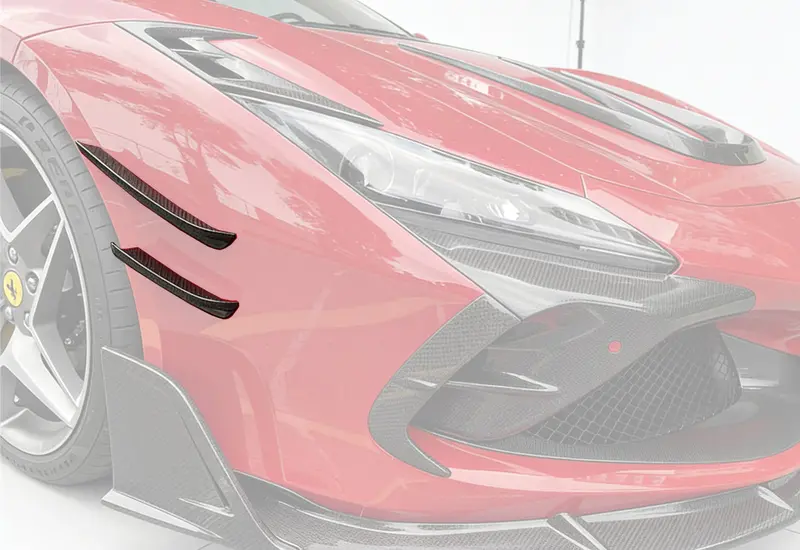 2019-2024 Ferrari F8 Msy Style Autoclave Carbon Fiber Front Bumper Canards 1