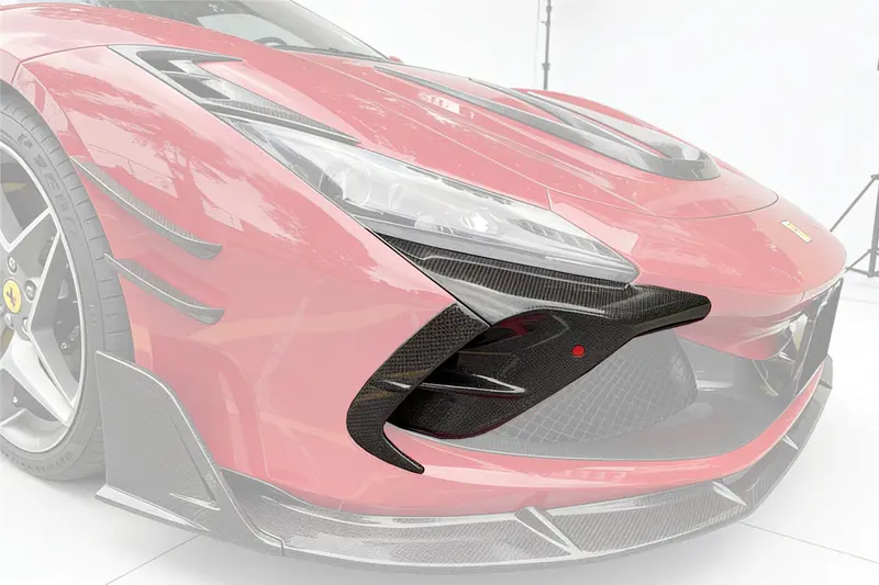 2019-2024 Ferrari F8 Msy Style Autoclave Carbon Fiber Front Bumper Vents 1