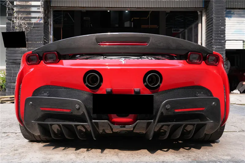 2020-Up Ferrari Sf90 Stradale Oe Style Autoclave Carbon Fiber Rear Diffuser 1