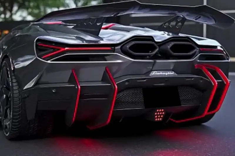 2024-Up Lamborghini Revuelto Bk Style Autoclave Carbon Fiber Rear Diffuser Canards 1