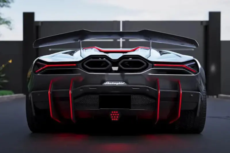 2024-Up Lamborghini Revuelto Bk Style Autoclave Carbon Fiber Rear Diffuser With Canards 1