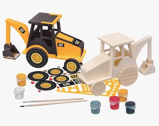 #21718 Cat Backhoe Wood Painting Kit 1