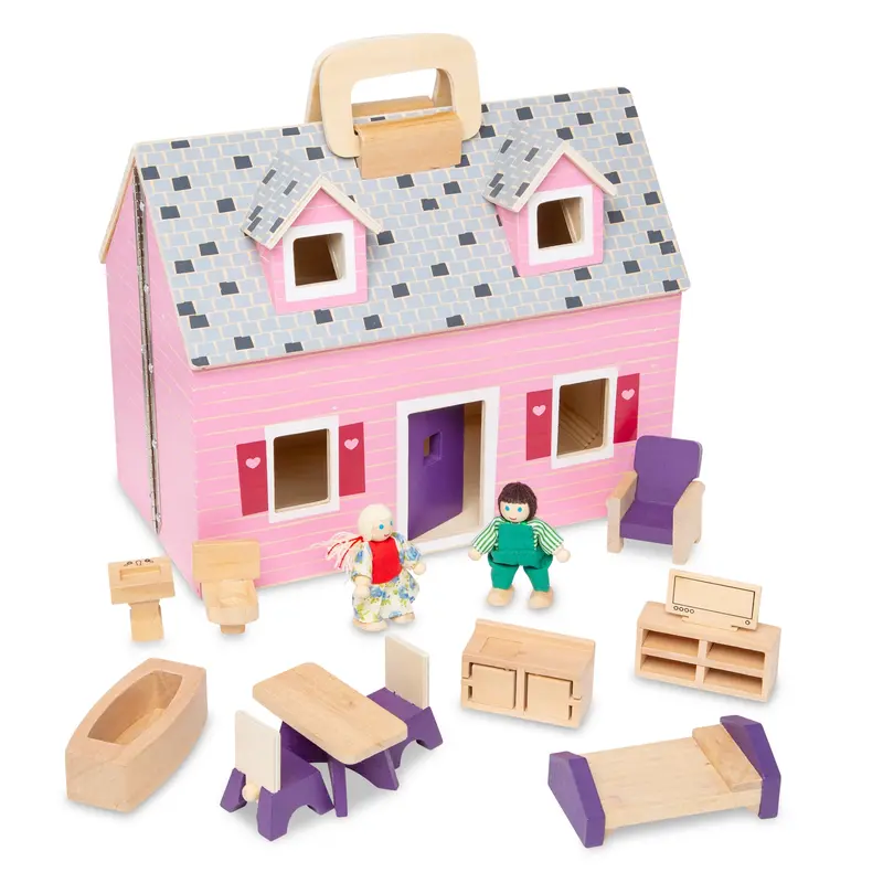 #3701Md Fold & Go Wooden Doll House 1