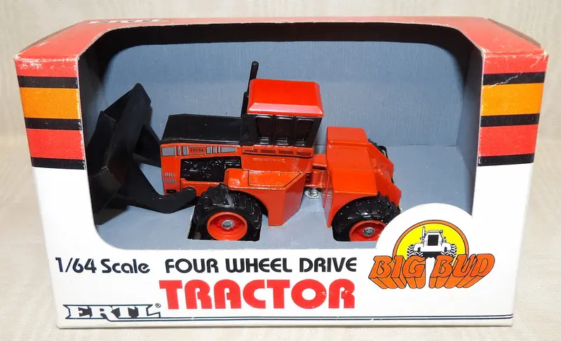 #4199 1/64 Big Bud 525/84 4Wd Tractor With Blade & Single Wheels, Industrial Orange 1