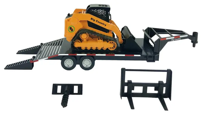 #450Bc 1/20 Track Skid Steer With Attachments & Flatbed Trailer 1