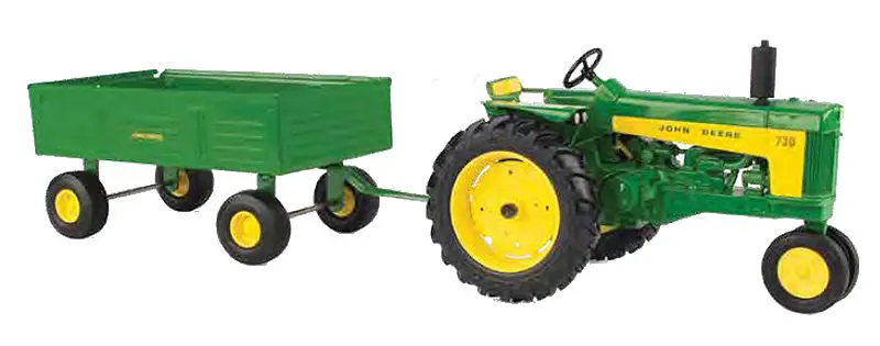 #45686 1/16 John Deere 730 Tractor With Barge Wagon, Narrow Front 1