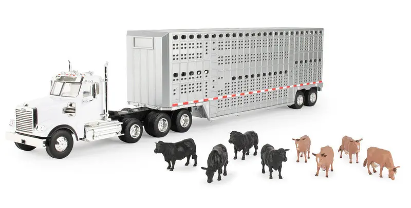 #47362 1/32 Freightliner 122Sd With Cattle Trailer & Cattle 1