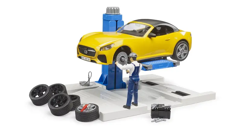 #62112 1/16 Bworld Car Service Center With Roadster 1