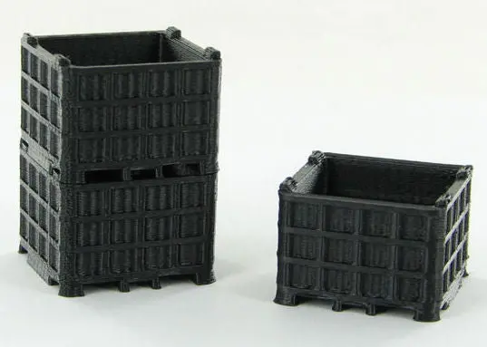 #64-252-Bk 1/64 Black Plastic Bin Pallet Set 1