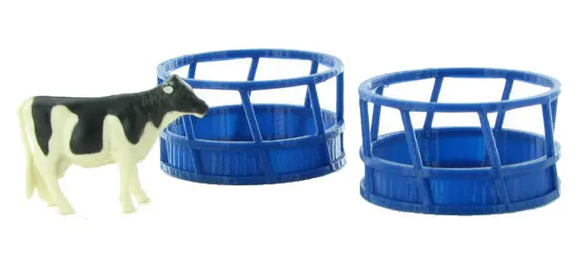 #64-300-Bl 1/64 Blue Round Hay Feeders 1