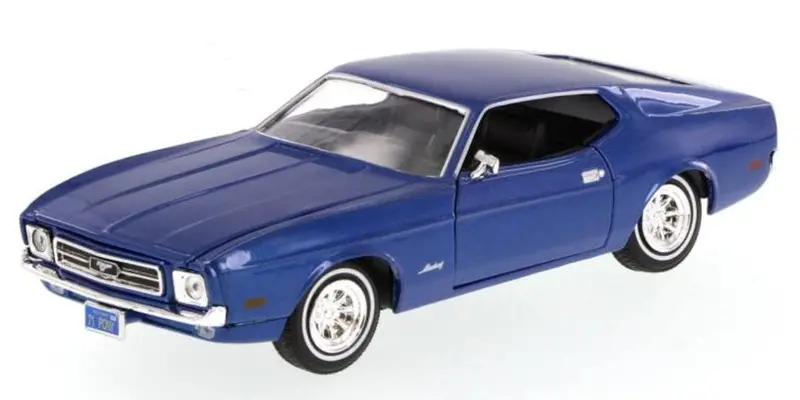 #73327Bl 1/24 Blue 1971 Ford Mustang Sportsroof 1