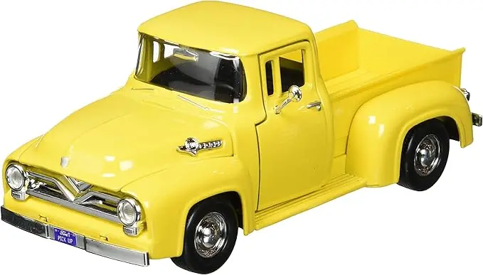 #79341Ac-Yl 1/24 Yellow 1955 Ford F-100 Pickup 1