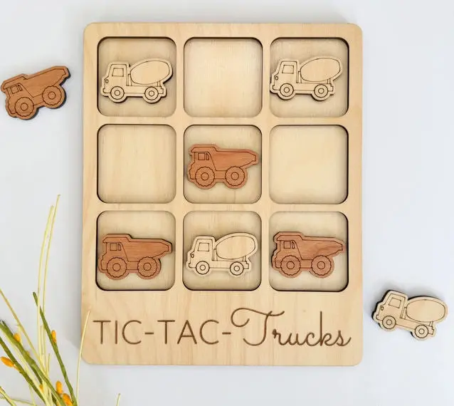 #7982 Wooden Tic-Tac-Tow Trucks Game 1