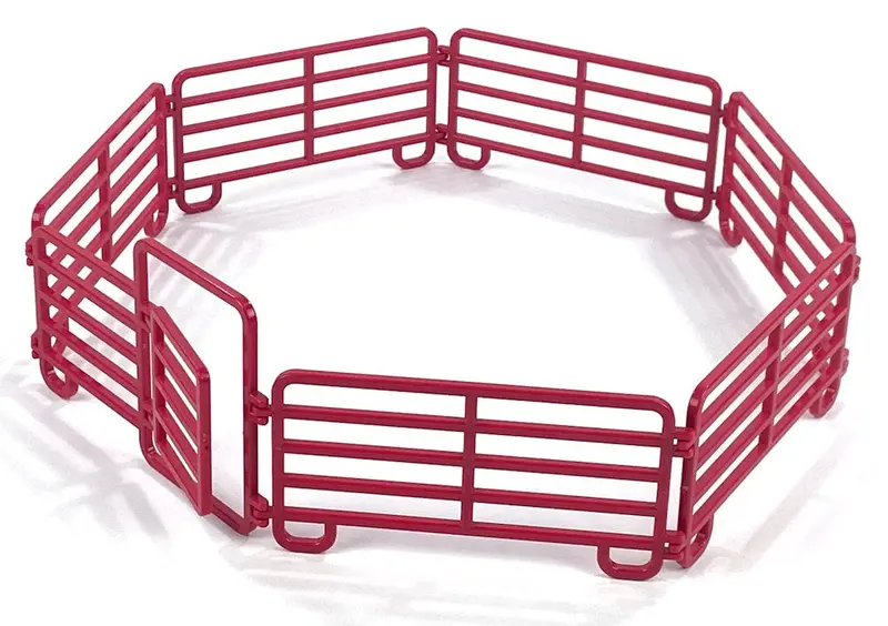 #810Bc 1/20 Red Four Sixes Ranch 7-Piece Corral Fence 1
