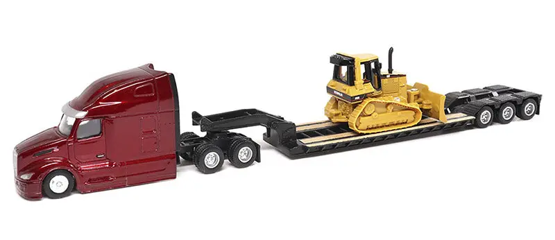 #84419 1/87 Peterbilt Model 579 Ultraloft Tandem Tractor With Lowboy Trailer & Cat D5m Dozer 1