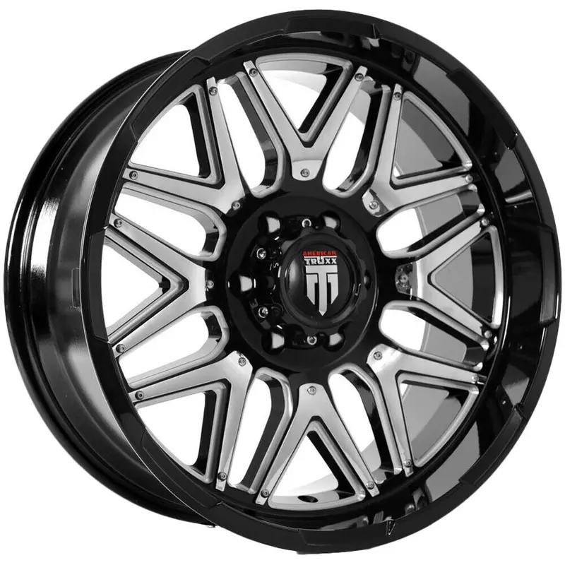 American Truxx Wheels At151 Grind Black Milled Chrome Ins 1