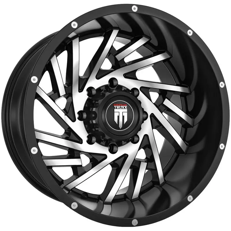 American Truxx Wheels At161 Web Black Machined 1