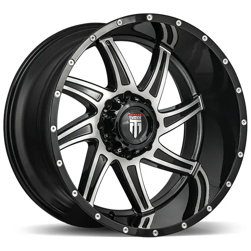 American Truxx Wheels At162 Vortex Gloss Black Machined 1