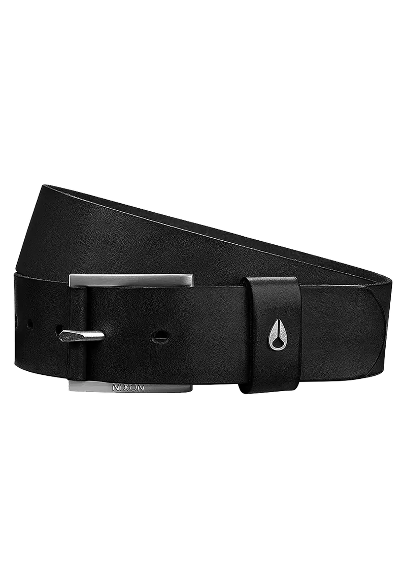 Americana Leather Belt - Black / Silver 1