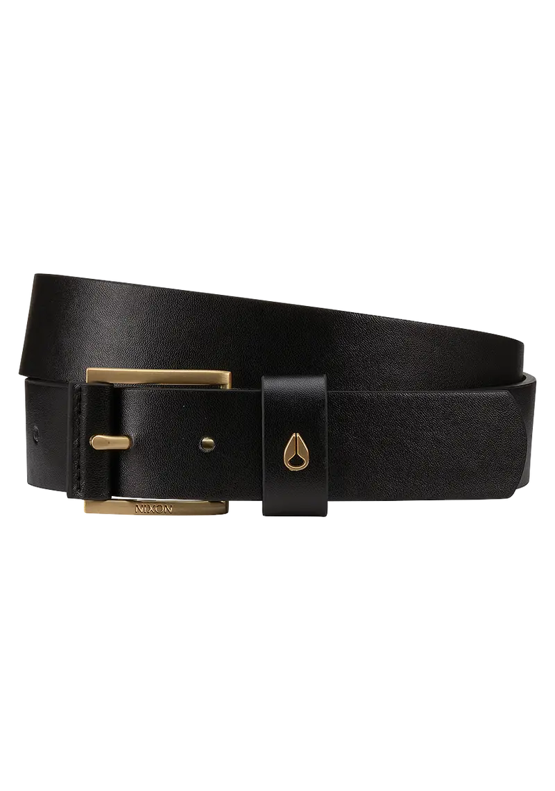 Americana Vegan Belt - Black / Gold 1