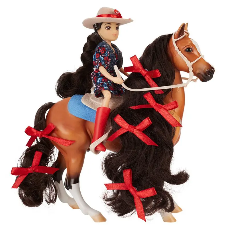 #B-Fs-10651 1/12 Nora & Boots, Western Rider & Bay Pony Playset 1