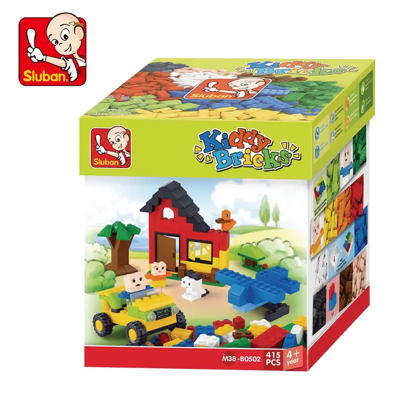 #B0502 Kiddy Bricks Bulk Classic Color Building Brick Set, 415 Pc. 1