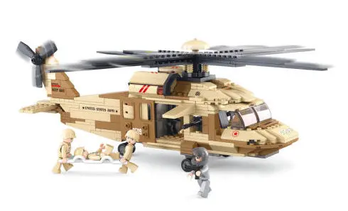 #B0509 Army Black Hawk Helicopter Building Block Set 1