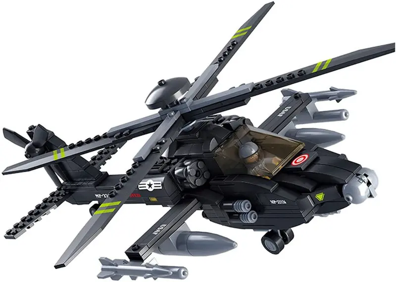 #B0511 Army Ah-64 Apache Helicopter Building Block Set 1
