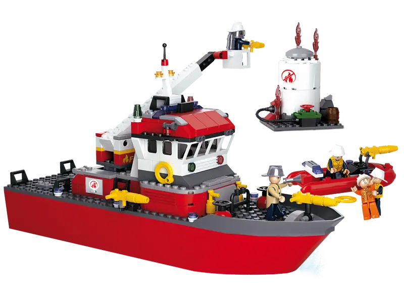 #B0630 Fireboat & Oil Tank Building Block Set 1