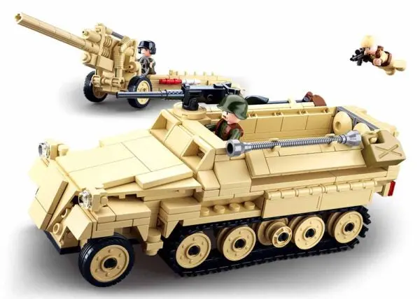 #B0695 Wwii Sd.Kfz 251 Half-Track With K-18 105Mm Cannon Building Block Set 1