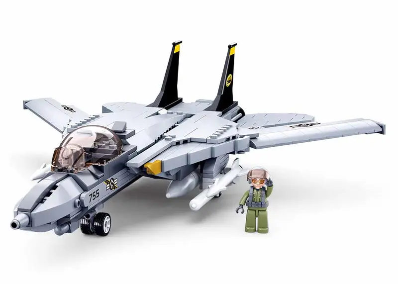 #B0755 Army F-14 Fighter Jet Building Block Set 1