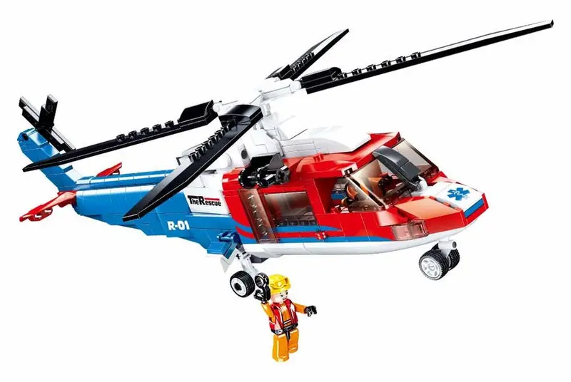 #B0886 "The Rescue" Medivac Helicopter Building Brick Kit 1