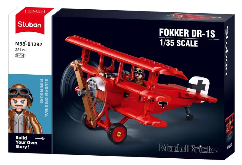 #B1292 Model Bricks Fokker Dr-S1 Plane Building Brick Set 1