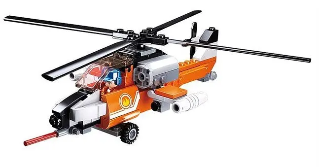 #B667d Aviation Fire Helicopter Building Brick Kit 1