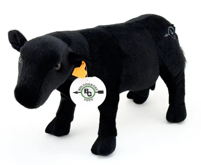 #Bc602 14" Black Angus Cow Plush 1