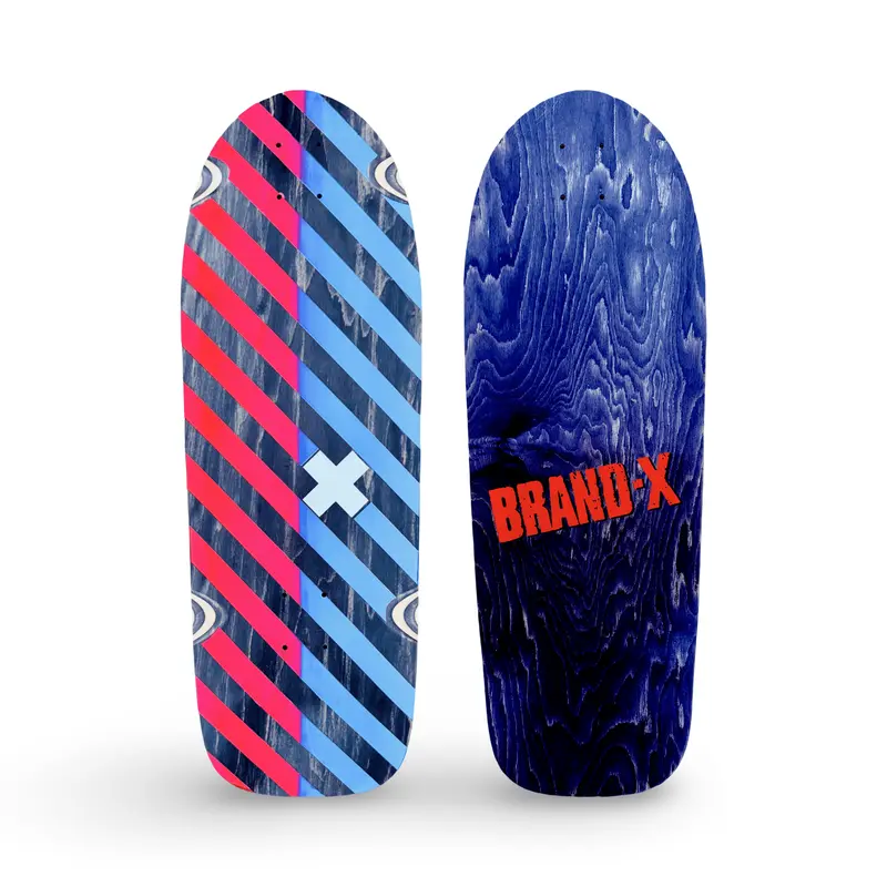 Brand-X Hand-Painted Skateboard Deck 10" X 30" 1