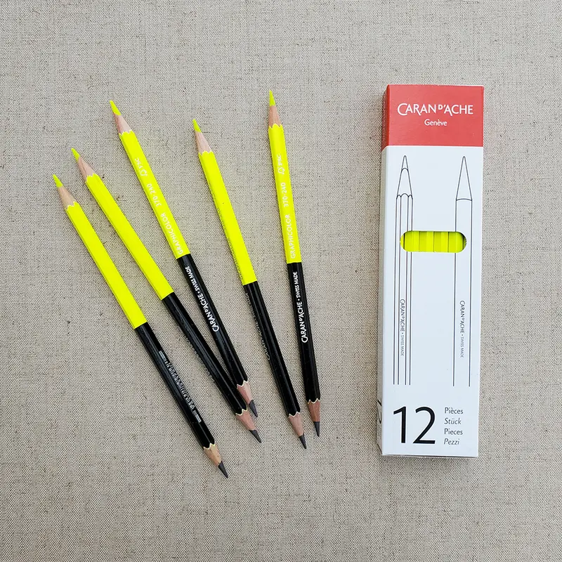 Caran D'ache Bicolor Pencils- Graphite And Yellow 1