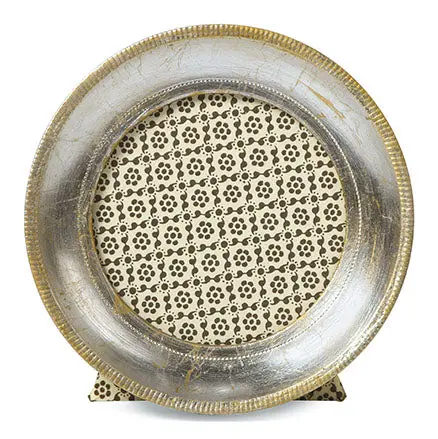 Cavallini & Co. 4 Inch Round Silver Leaf Florentine Frame 1