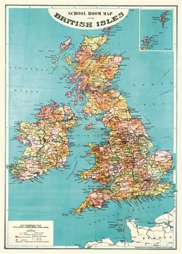 Cavallini & Co. British Isles Map Decorative Paper 1
