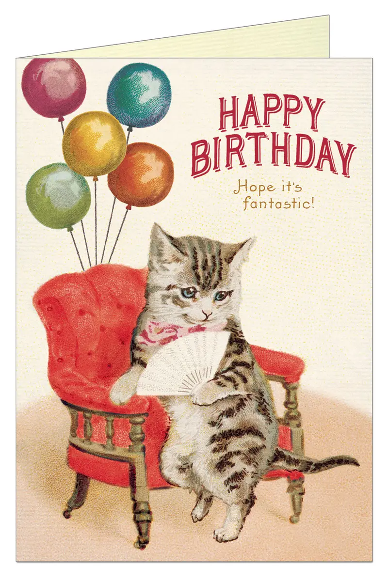 Cavallini & Co. Cat Fantastic Greetings Single Birthday Card 1