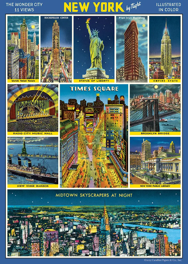 Cavallini & Co. New York City By Night Decorative Paper 1