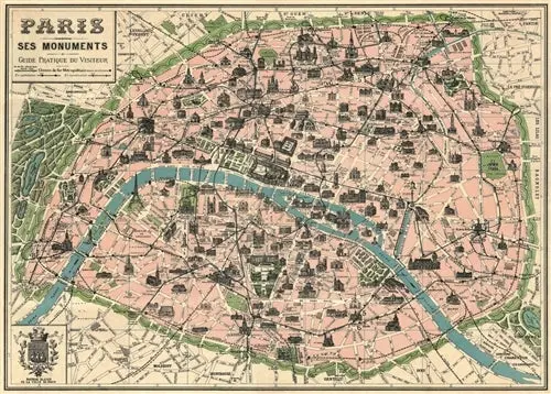 Cavallini & Co. Paris Map Decorative Paper 1